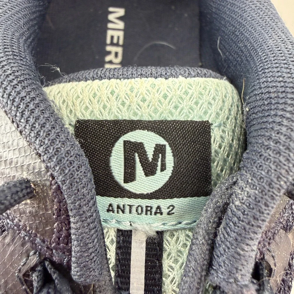 Merrell Antora 2 Womens 7.5 Trail Running Shoes Black Mint Green Comfort Support